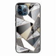thumbnail image 1 of New For Iphone 13 Pro Max Abstract Marble Pattern Glass Protective Case (rhombus Golden), 1 of 5