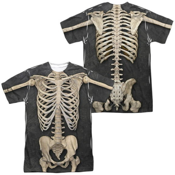skeleton costume (front back print) mens short sleeve sublimation shirt