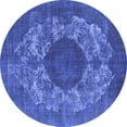 thumbnail image 1 of Ahgly Company Indoor Round Oriental Blue Industrial Area Rugs, 4' Round, 1 of 4