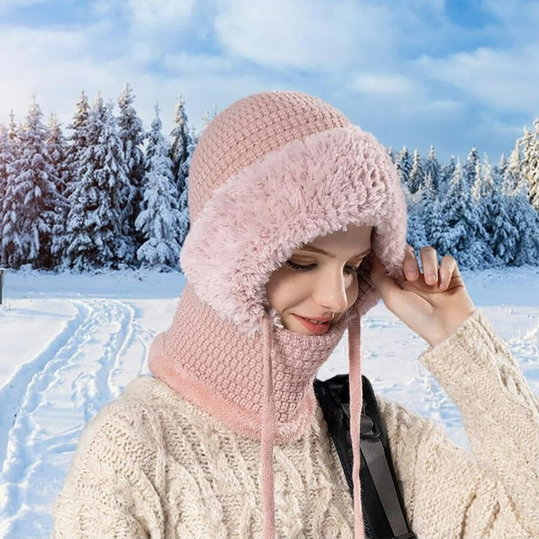 Pink Thermal Bobble Hat Ladies Womens Thermal Bobble Hat Ladies