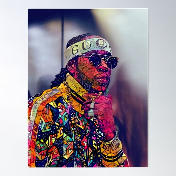 Abstract 2 Chainz Poster Wall Art, Modern Wall Decor For Living Room Bedroom, 12x18 UNFRAMED