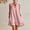 Pink, variant on Women's Cotton Linen Sleeveless V Neck Dress Casual Ruffle Hem High Low Tunic Dress with Pockets Beach Vacation Dress