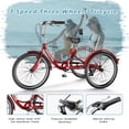thumbnail image 2 of FICISOG Adult Tricycle 7 Speed, 20/24/26 Inch Adult Trike with Basket, 3 Wheel Bikes Tricycle for Adults Women Men Seniors, Cruise Trike for Shopping Picnic, 2 of 12