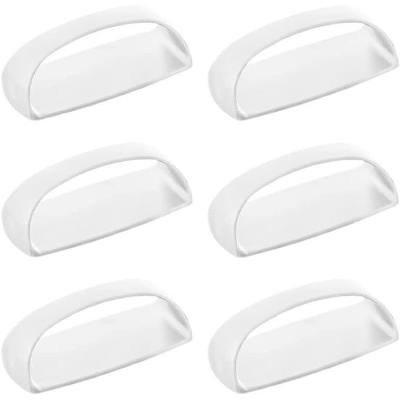6 Pack Self-Stick Instant Cabinet Handle Pulls Drawer Pull Helper with Adhesive Sliding Door Handle Stick On Handle for Glass Windows Wardrobes Peel and Stick Knob Drill Free 6pcs/Set (White)