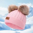 thumbnail image 2 of 1-4 Years Toddler Kids Beanie Winter Hats Warm Knit Cute Hat with Pom-Pom for Little Kids Daily Outdoor, 2 of 9