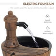 thumbnail image 4 of Outsunny Fontaine de Jardin Extérieure en Baril avec Pompe Électrique, Carbonisée, 4 of 10