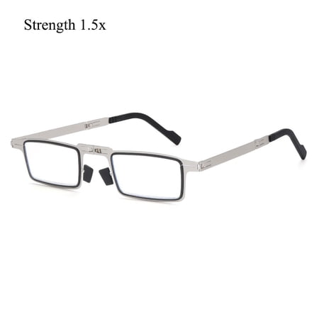 New Eyewear Portable Anti Eyestrain Presbyopia Eyeglasses Foldable Reading Glasses Blue Light Blocking Readers Glasses STRENGTH 1.5X(WITHOUT CASE)