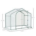 thumbnail image 3 of Portable Walk-in Greenhouse 6x3x5 ft - Steel Frame, Plastic Cover - Garden Hot House for Flowers, Vegetables, Saplings - Zipper Door, Vent, 3 of 9