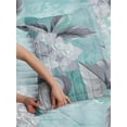 thumbnail image 3 of Floral Reversible Bedspread Set, Blooming Hydrangea Flowers Leaves Bouquet Vintage Style Spring Nature Print, Pillow Shams & Comforter Microfiber Bedding Set, 3 Sizes, Mint Green, by Ambesonne, 3 of 4