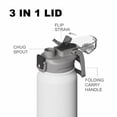 thumbnail image 5 of SURFVEN 27 oz Vacuum Insulated Stainless Steel Water Bottle with 3-in-1 Lid, White, 5 of 8