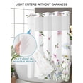 thumbnail image 4 of No Hook Shower Curtain with Snap in Liner,Retro Garden Flowers Plants Waterproof Bath Curtain Double Layers with See Through Top Window,Farmhouse Watercolor Floral Hotel Shower Curtains 60x72in, 4 of 9
