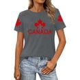 thumbnail image 1 of Gyexs T-Shirt Graphique Patriotique pour Femmes, Tenue Décontractée d'Été, Confortable, Manches Courtes, Col Rond (Gris et TG), 1 of 4
