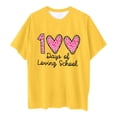 thumbnail image 4 of LUOGENLI T-Shirt pour Filles Enfants Mode Décontractée Imprimé Col Rond Ample Manche Courte T-Shirt Haut Chemises pour Filles Longueur Genou en Liquidation Jaune 12-13 Ans, 4 of 4