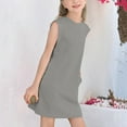 thumbnail image 4 of Jinhomg Sleeveless Summer Dress for Girls Casual Solid Midi Tank Dresses with Pockets Gray 4 Years, 4 of 9