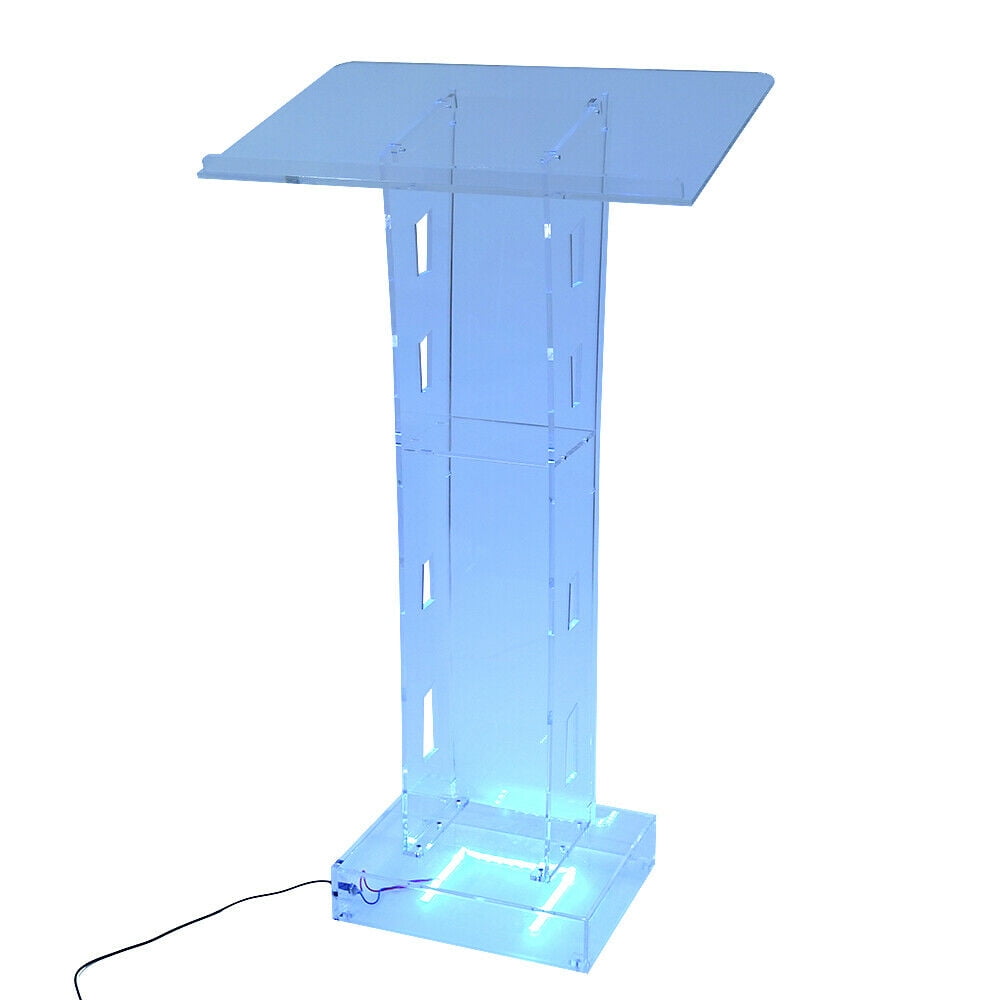 Pulpits for Churches LED Acrylic Church Lectern Speech Podium Stand Clear Conference Pulpit Podium for Restaurants Office and Classrooms Weddings 