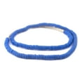 thumbnail image 3 of The Bead Chest Blue Sandcast Disk Beads - Full Strand of 7mm African Rondelle Donut Glass Beads from Ghana, 3 of 3