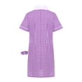thumbnail image 4 of Moggemol Robe d'École à Carreaux pour Filles, Manches Courtes, Robe Trapèze, Uniforme Scolaire pour Quotidien, Décontracté, Fête, Violet 8, 4 of 5