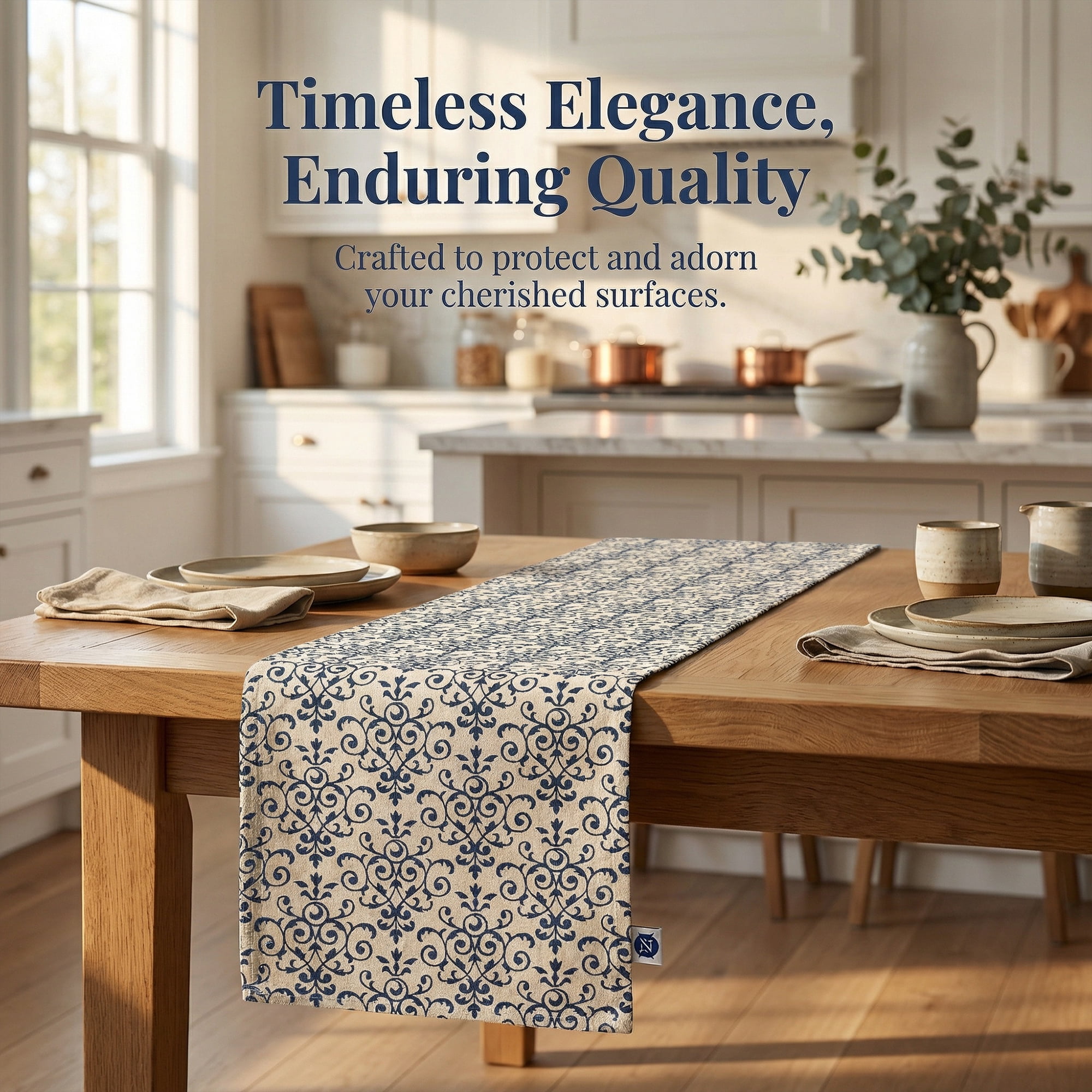 Unique Bargains Birthday Decorations Long Cotton Kitchen Runner Blue 11.8x78.7in
