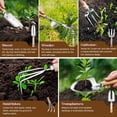thumbnail image 3 of Juego de herramientas de jardinería Halilus de acero inoxidable de 9 piezas con bolsa, 3 of 8