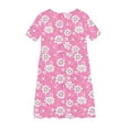 thumbnail image 3 of RXIRUCGD 2025 Summer Clothes for Kids Girl's Flower Print Short Sleeve Stretchy Dress Summer Sleeve Round Neck Dress Dance Skirt for Kids, 3 of 4