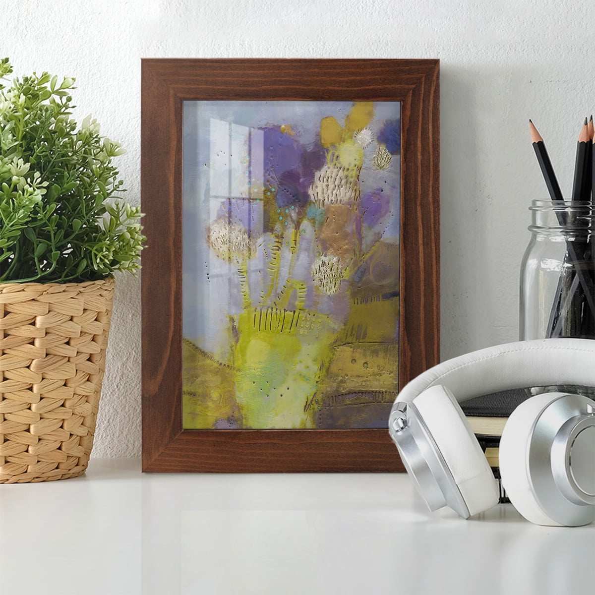 Blumen II -Framed Print w/glass-Chestnut