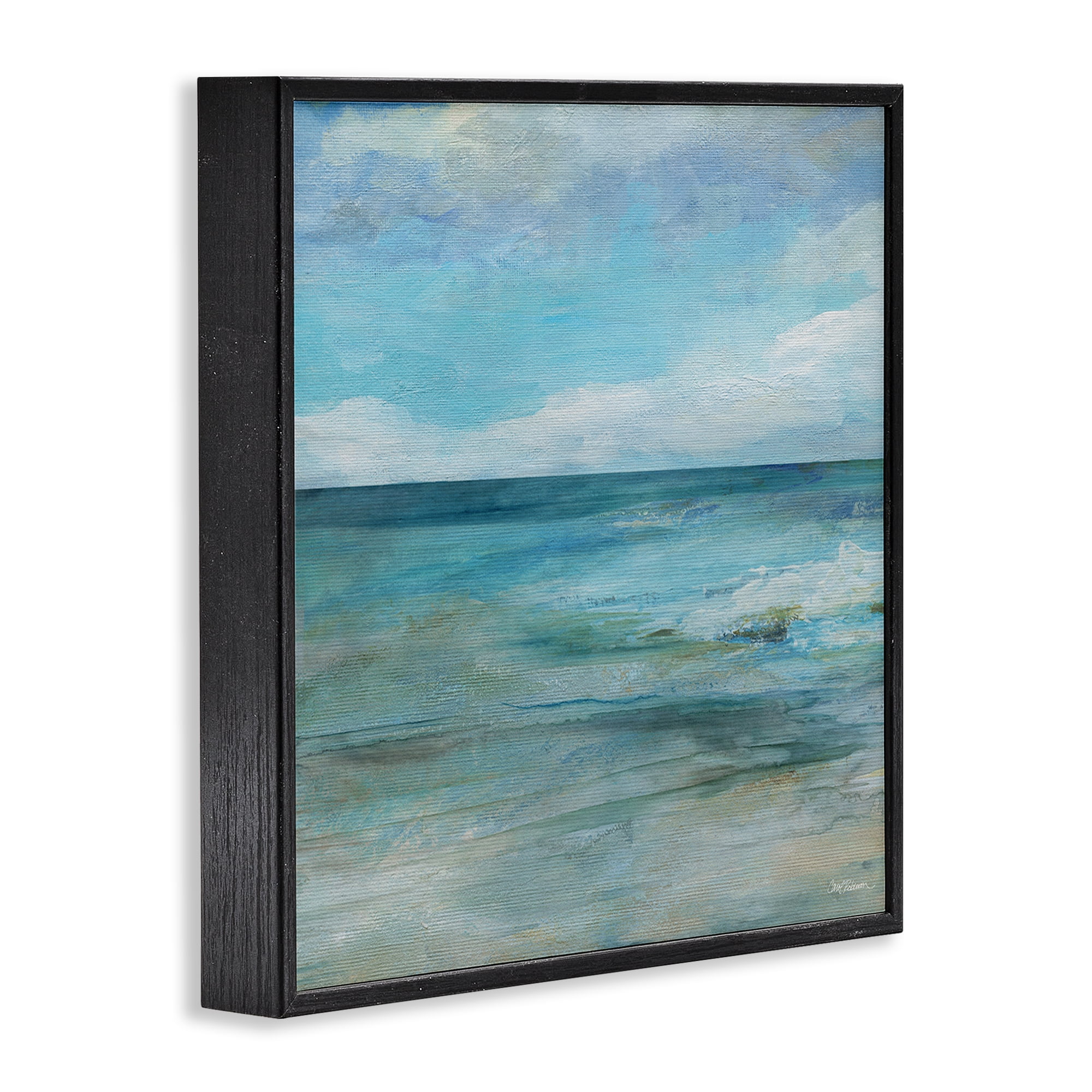 Stupell Industries Aqua Seascape Tranquility Black Framed Giclee Art, design by Carol Robinson