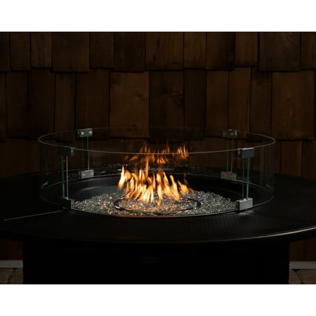 Fire Sense - Tempered Glass Wind Guard for Round LPG Fire Pits - Clear