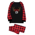 thumbnail image 2 of Penkiiy Matching Family Pajamas Sets Christmas PJ's with Letter and Plaid Printed Long Sleeve Tee and Bottom Loungewear Red XL, 2 of 9