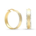 thumbnail image 5 of LeCalla 925 Sterling Silver Jewelry Diamond-Cut Gold-Plated Italian Design Hoop Earring for Women Teen 30MM, 5 of 7