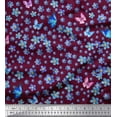 thumbnail image 1 of Soimoi Georgette Viscose Fabric Butterfly & Flower Fabric Prints By Yard 42 Inch Wide, 1 of 3