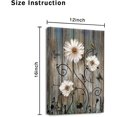 thumbnail image 7 of Daisy Canvas Pictures Bathroom Wall Art Modern Flower Bathtub Artwork Rustic Wood Board Background Wall Art Decor Living Room Bedroom Office Home Wall Decor Framed Ready to Hang Size 12x16 inch, 7 of 7