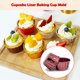 thumbnail image 2 of Bearachild Paquete de 100 Cupcake Liner Mousse Mold Pastelería Postre Galletas Taza Pan Wrappers Inicio Comedor Hotel Panadería Cocina Hornear Herramientas y accesorios para hornear Oro rosa Bearachild HA067404-05, 2 of 6