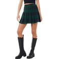 thumbnail image 1 of MixMatchy Women's High Waisted Pleated Plain A-line Tennis Mini Skirt with Back Zipper, 1 of 5