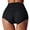 Black, variant on Women Sexy Lace Underwear High Waist Tummy Control Soft Breathable Panties Briefs (Red, L)
