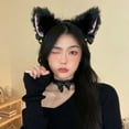 thumbnail image 4 of Cat Ears Headband Faux Fur Fluffy Headband for Halloween Cosplay Costume Party Lovely Hairband for Women & Girls, 4 of 5