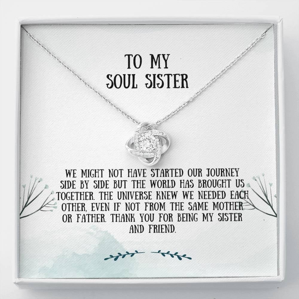 Shineon Soul Sister Love Knot Necklace Unbiological Sister Soul Sister Best Friend Gift Bonus Sister Bestie Friend Jewelry