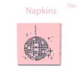thumbnail image 1 of 10-Piece Disco Theme Pink Disposable Tableware Set with Plates Cups Napkins, 1 of 6