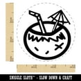 thumbnail image 2 of Coconut Drink Tropical Doodle Self-Inking Rubber Stamp Ink Stamper - Orange Ink - Small 3/4 Inch, 2 of 7