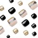 thumbnail image 3 of 24 Pack False Toenails Short Square Black Lines Gold Powder False Toenails Artificial Toenails For Summer Beach Full Coverage Toenails Women, 3 of 5