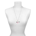 thumbnail image 3 of Delight Jewelry Silvertone Paw on Hatched Background Spinners - Hot Pink Heart Nurse Strong Zoe Necklace, 3 of 4