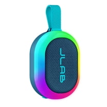 JLab Pop Party Portable Bluetooth Speaker, 5W, 8 Hour Playtime, RGB Lighting, Splashproof, Navy