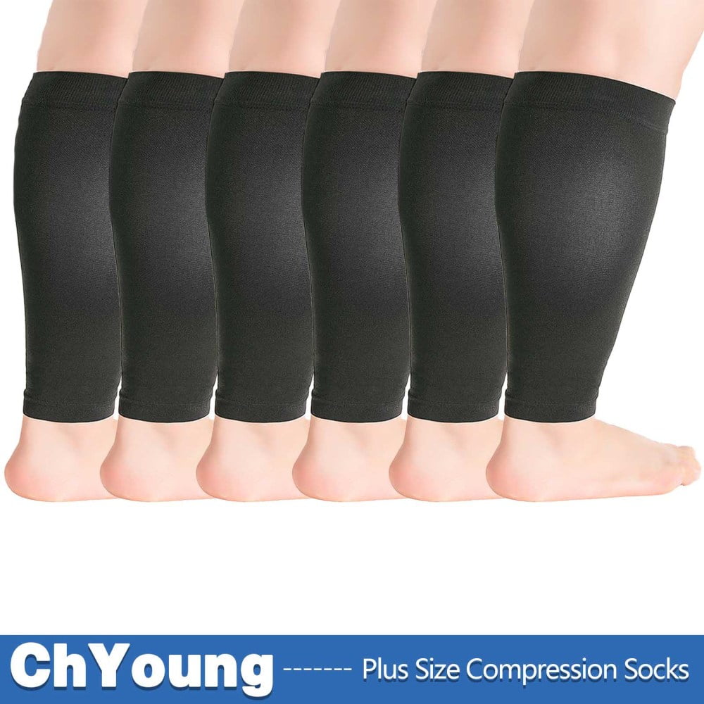 (6 Pair) Compression Stockings for Women and Men 2030 mmHg Open Toe Opaque Support Hose to