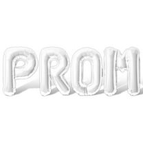Letter Balloons - PROM 16" Inch Alphabet Letters Foil Mylar Balloon Prom Party Banner (White)