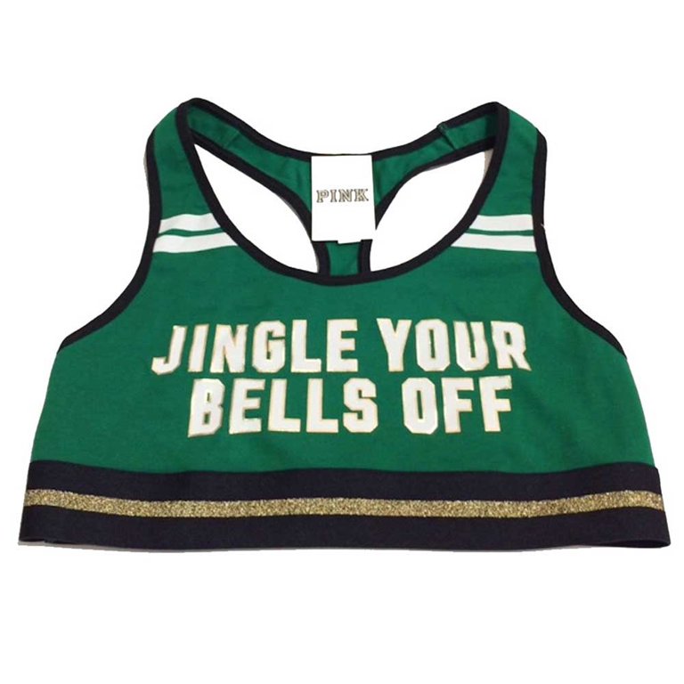 Sports Crop Top Victoria's Secret PINK #ELFIE Noir XS (AA-B) Neuf étiquettes