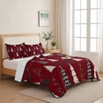 thumbnail image 5 of Quilts King Size Bedding Set, Red Christmas Lightweight Quilted Comforter, Xmas Trees Snowflakes Plaid Dots Winter Soft Reversible Bedspread Coverlet with Pillow Covers for All Season, 96" x 106", 5 of 9