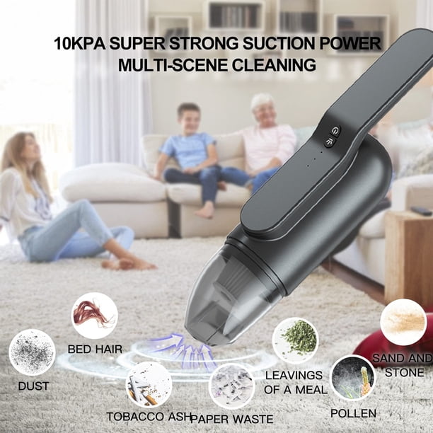 Aspirateur à Main, Aspirateur de Voiture Portable Sans Fil Compact & Grande Aspiration pour la Maison, Blanc