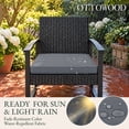 thumbnail image 3 of Ottowood Outdoor Chair Cushions Set of 6, 22x22x3 Waterproof Patio Cushions with Ties, Dark Grey, 3 of 9
