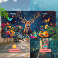 thumbnail image 5 of 1 Pcs 2D Flat License Plate Covers & Frames, Deer among Flowers For Decorative Front, Waterproof For Decoration Aluminum License Plate Covers & Frames Cover For Men Women, 12" X 6", 5 of 7