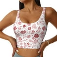thumbnail image 2 of Lsque Flower Leaves Printed Women'S Sports Bra, Compression, Moisture Wicking, High-Impact Sports Bra For Women,Supportive sports bra-Small, 2 of 9