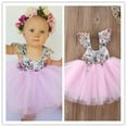 thumbnail image 4 of Bagilaanoe Toddler Baby Girl Party Dress Floral Print Sleeveless A-line Princess Dresses 3M 6M 12M 18M 2T 3T 4T 5T Kid Patchwork Tulle Skirt Formal Gown Dresses, 4 of 5